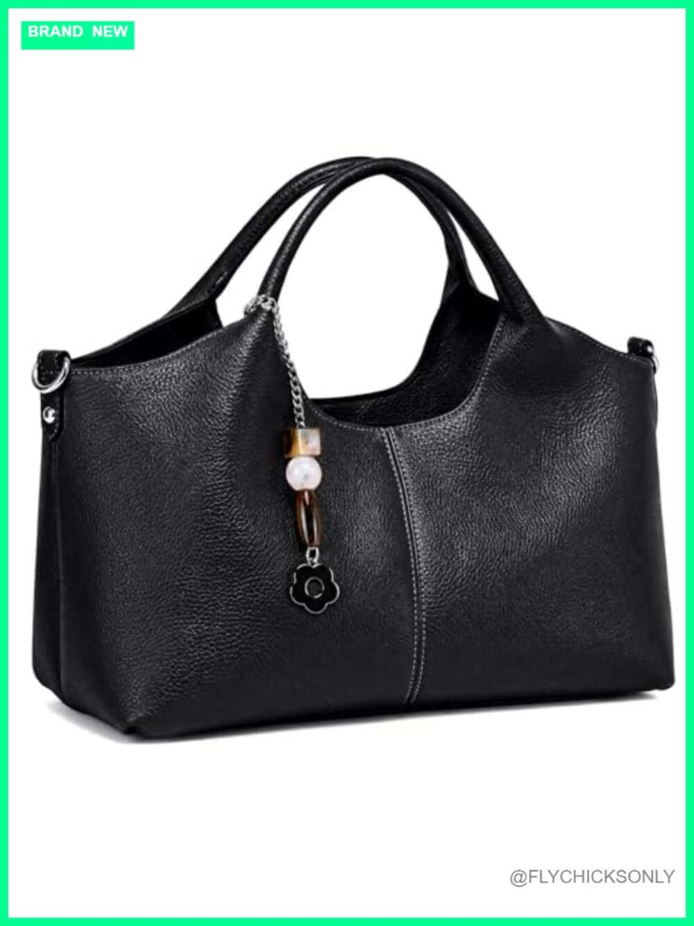 Faux Leather Satchel Purse | Top Handle Crossbody Bag with Pockets